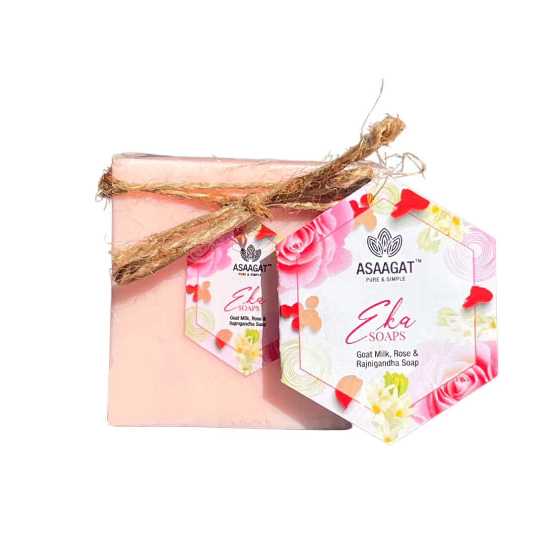 EKA Goat Milk,Rose & Rajnigandha Soap