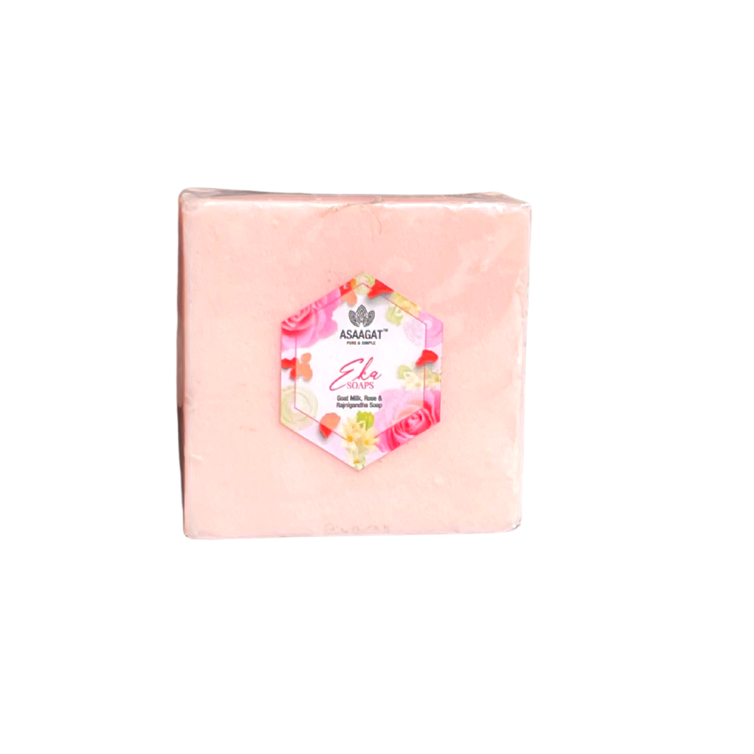 EKA Goat Milk,Rose & Rajnigandha Soap